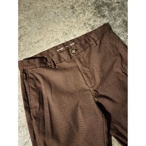 Old Navy Built In Flex Chino Pants Mens 34x32 Brown Houndstooth Straight Leg